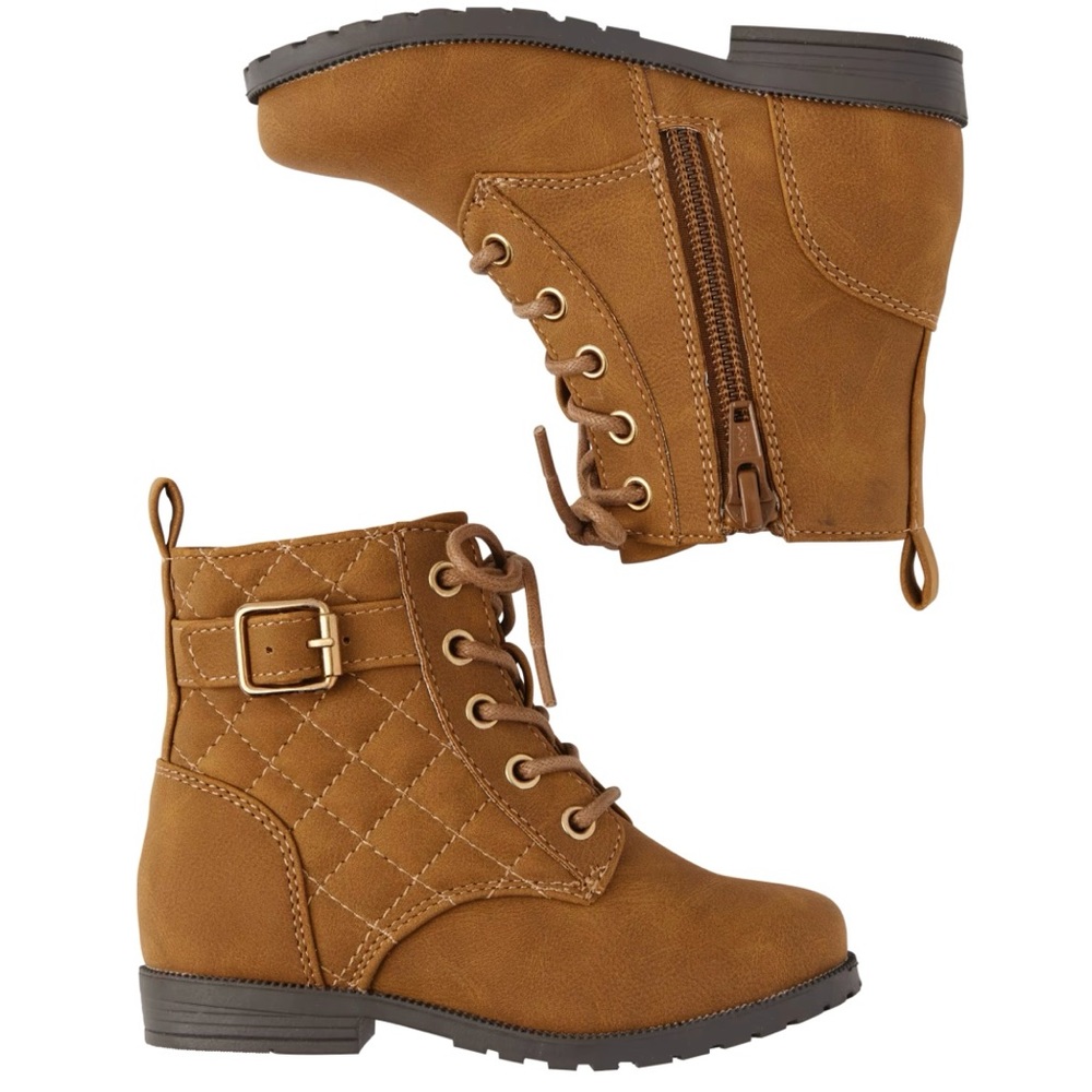 Children’s Place, Girls Brown Quilted Boots | Size 11